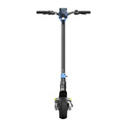 Trottinette électrique Boe G2 bleue, vue de face, guidon et roue avant